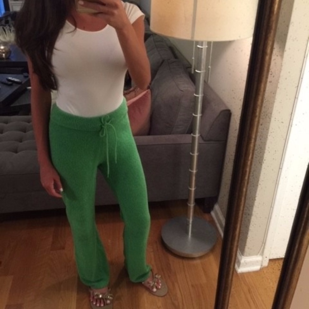 Theory Green Soft Drawstring Pant - image 1